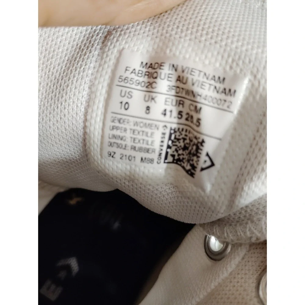 Converse Chuck Taylor Women 10 Lugged Platform High Top Preppy‎ White Sneakers - Picture 11 of 11